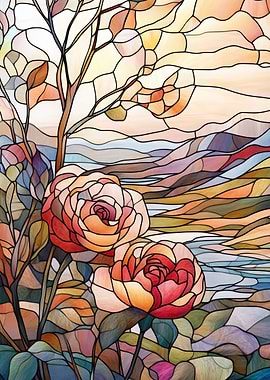 Stained Glass Roses