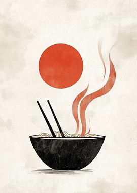 Ramen Bowl with Rising Steam