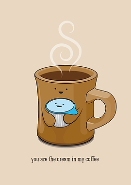 Coffee Cup with Creamer