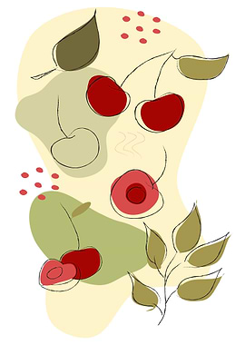 Cherry Branch Abstract Art