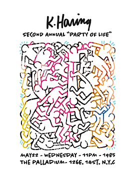K. Haring Party of Life Poster