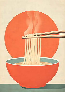 Noodle Bowl Illustration