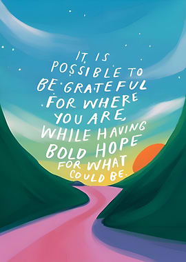 Hopeful Quote with Landscape