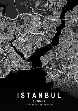 Istanbul Dark City Map