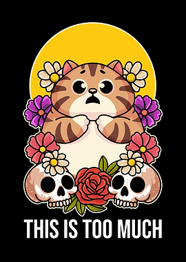 Too Much Cat Skull Art