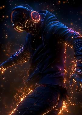 Digital Art - Man in Headphones