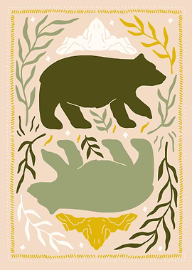 Bear Silhouette Art Print