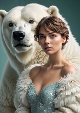 Woman and Polar Bear