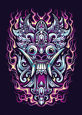 Barong Mask Illustration