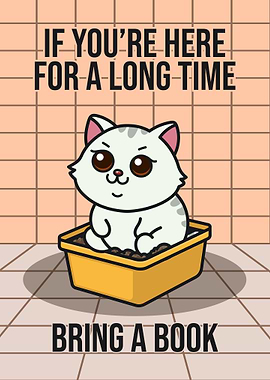 Cat Bathroom Waiting Poster