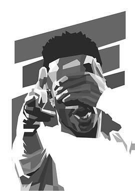 Man Covering Eyes, Pointing