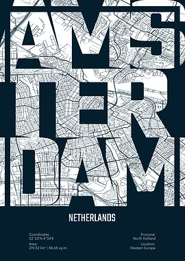 Amsterdam Map Typography