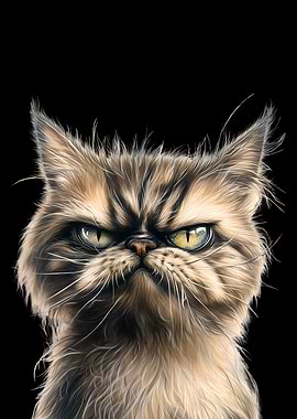 Funny Grumpy Cat Portrait
