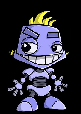 Smiling Robot Cartoon
