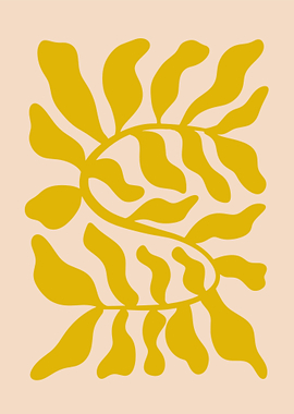 Yellow Floral Abstract Art
