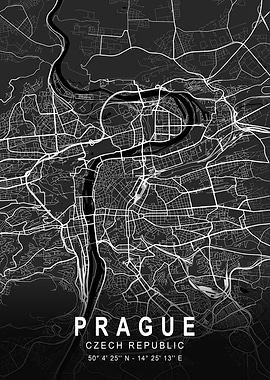 Prague Dark City Map