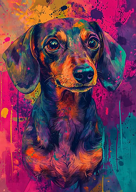 Splash of Personality: Paint Splash Dachshund