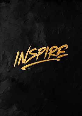Gold Inspire Text Art