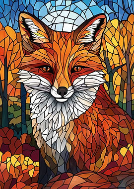 Stained Glass Fox