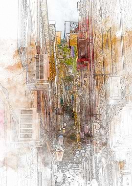 Narrow Street in Croatia Dubrovnik