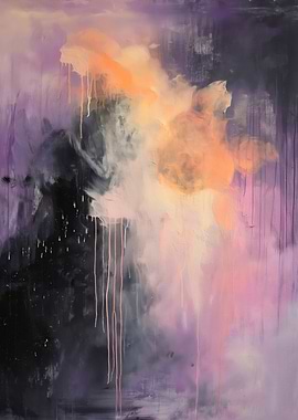 Abstract Purple and Orange Painting