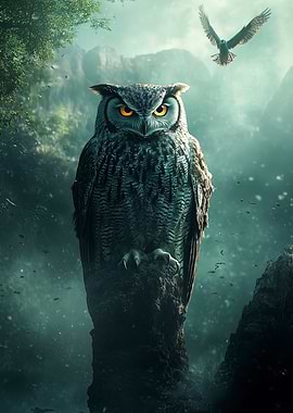 Majestic Owl in Forest