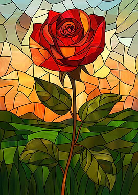 Stained Glass Rose