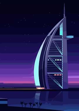 Burj Al Arab Night View