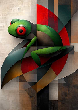 Geometric Frog Art