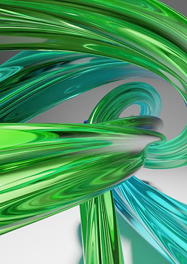 Abstract Green and Blue Swirls