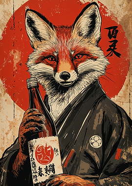 Fox with Sake