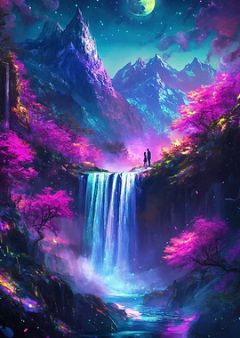 Fantasy Waterfall Landscape