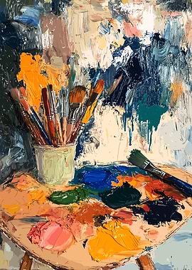 Artist's Palette and Brushes