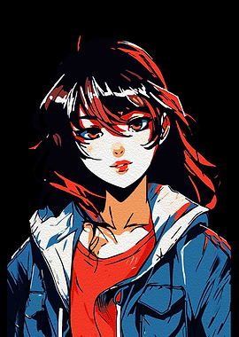 Anime Girl with Red Hair