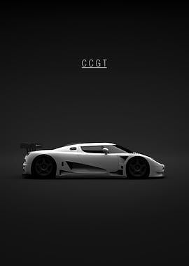 White Koenigsegg CCGT Supercar Side View