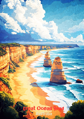 Great Ocean Road Art Poster