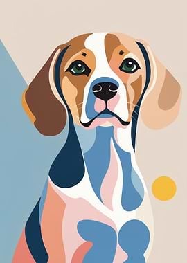 Beagle Dog Abstract Art