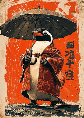 Penguin in Kimono