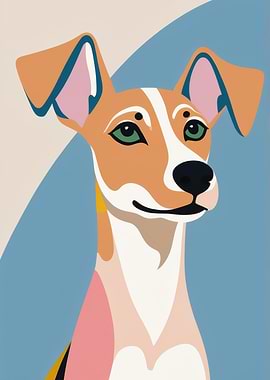Dog Portrait in Abstract Style