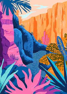 Serene Calm Canyon Landscape Art