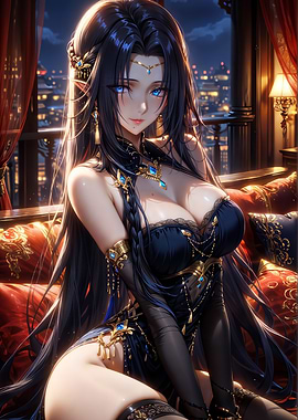 Sexy Anime Girl in a Dress