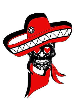 Sugar Skull in Sombrero