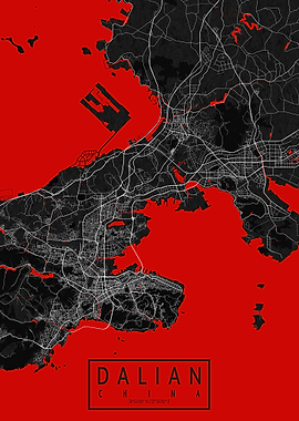 Dalian City Map China Oriental