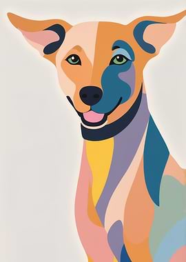 Colorful Dog Portrait