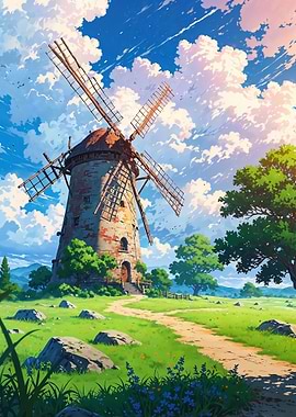 Windmill in a Meadow