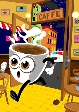 Coffee Cup Running Away