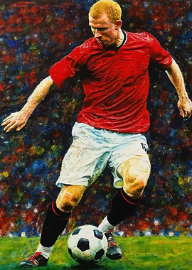 Scholes Soccer Player Action Painting