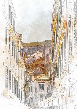 Narrow Street in Old Town