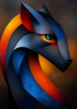 Cubist Wolf Spirit