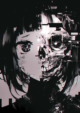 Anime Glitch Skull